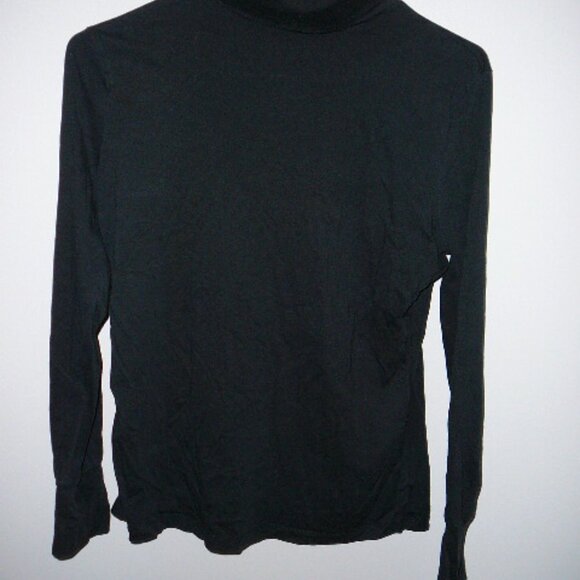 2 a Tee Women's Black Turtleneck Long Sleeve Top-Size Medium - Picture 3 of 3